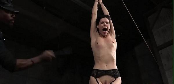  Flogged bonded submissive screams of pain